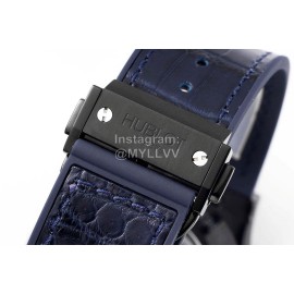 Hublot Ceramic Case Soft Strap Blue Dial Watch