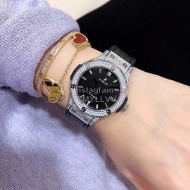 Hublot 38mm Dial Diamond Watch For Women Silver