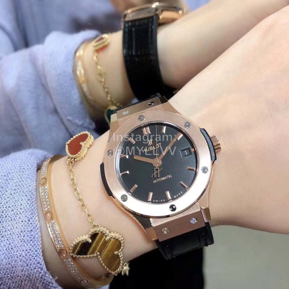 Hublot 38mm Dial Watch For Women Rose Gold
