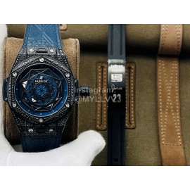 Hublot Hb Factory Big Bang Sang Bleu Series Navy Strap Watch