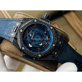 Hublot Hb Factory Big Bang Sang Bleu Series Navy Strap Watch