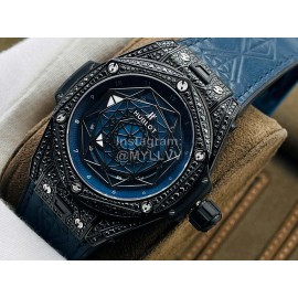Hublot Hb Factory Big Bang Sang Bleu Series Navy Strap Watch