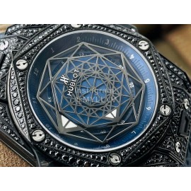 Hublot Hb Factory Big Bang Sang Bleu Series Navy Strap Watch