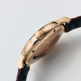 Iwc Iws Factory Sapphire Glass Leather Strap Watch Coffee