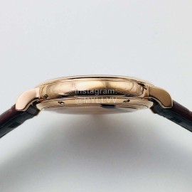 Iwc Iws Factory Sapphire Glass Leather Strap Watch Coffee