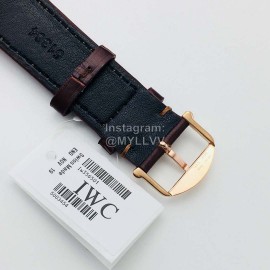 Iwc Iws Factory Sapphire Glass Leather Strap Watch Coffee