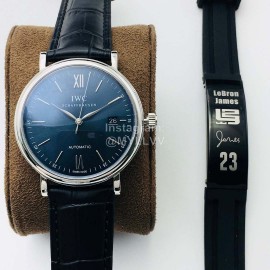 Iwc Iws Factory Sapphire Glass Leather Strap Watch