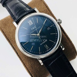 Iwc Iws Factory Sapphire Glass Leather Strap Watch