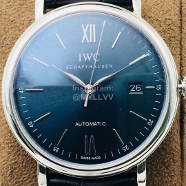 Iwc Iws Factory Sapphire Glass Leather Strap Watch