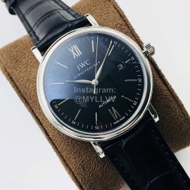 Iwc Iws Factory New Sapphire Glass Leather Strap Watch