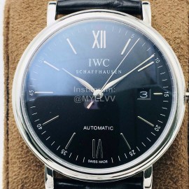 Iwc Iws Factory New Sapphire Glass Leather Strap Watch