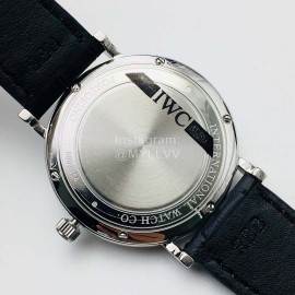 Iwc Iws Factory New Sapphire Glass Leather Strap Watch