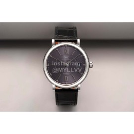 Iwc Swarovski Leather Strap Watch For Women Black