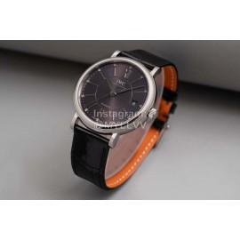 Iwc Swarovski Leather Strap Watch For Women Black
