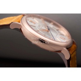 Iwc Swarovski Brown Leather Strap Watch For Women