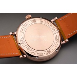 Iwc Swarovski Brown Leather Strap Watch For Women