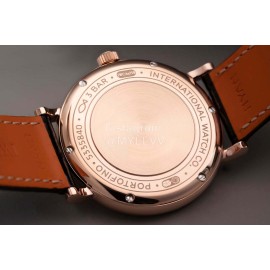 Iwc Swarovski Black Leather Strap Watch For Women