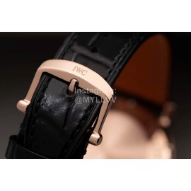 Iwc Swarovski Black Leather Strap Watch For Women