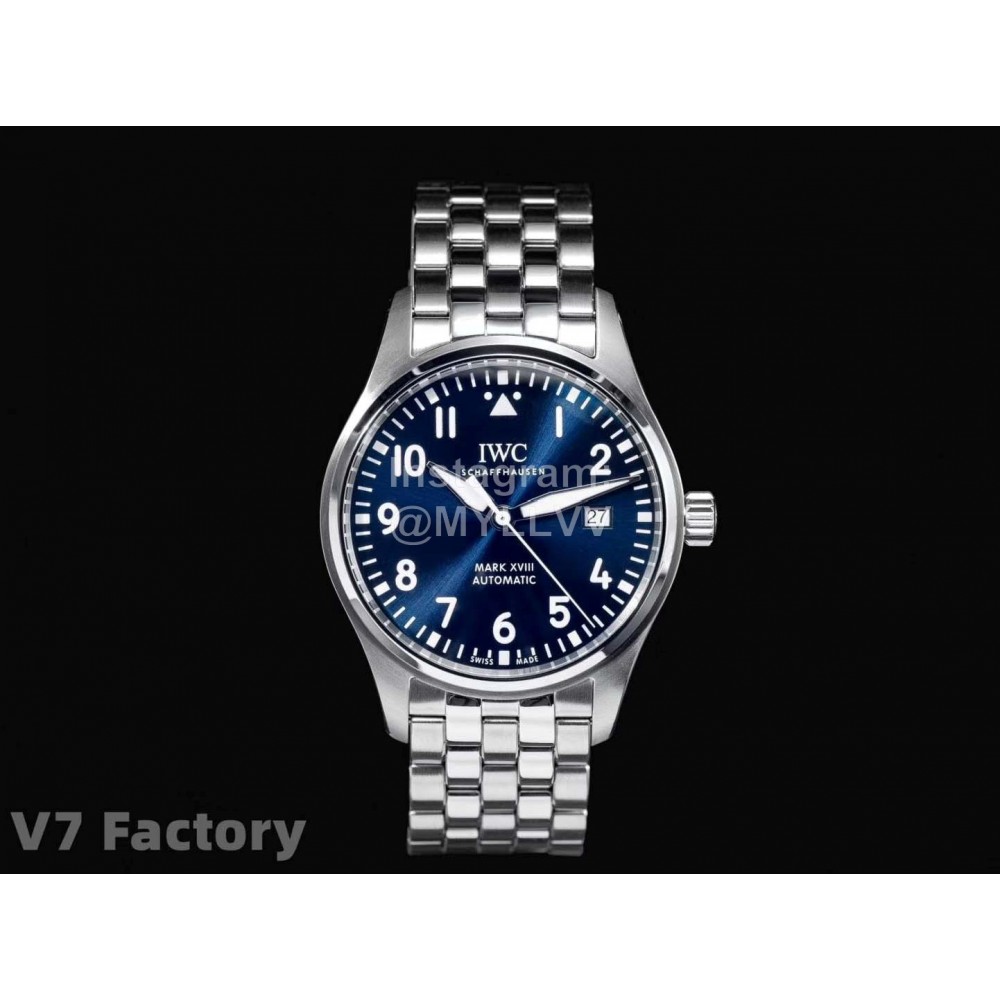 Iwc Steel Strap Calendar Luminous Watch Navy