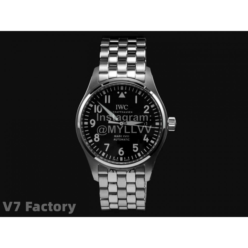 Iwc Steel Strap Calendar Luminous Watch Black