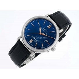 Iwc Leather Strap Golden Pointer Business Watch 