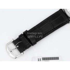 Iwc Leather Strap Diamond Business Watch 