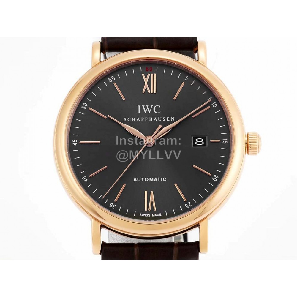 Iwc Fashion Leather Strap Business Watch 