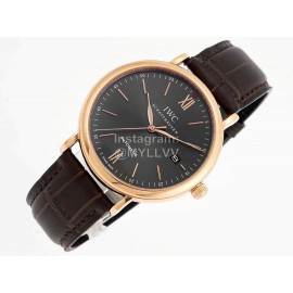 Iwc Fashion Leather Strap Business Watch 
