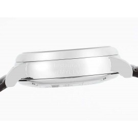 Iwc Fine Steel Case Leather Strap Watch Black