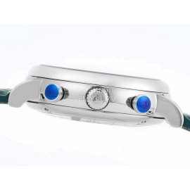 Iwc Fine Steel Case Leather Strap Watch Green