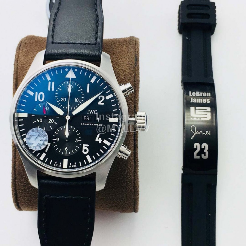 Iwc Zf Factory Soft Strap Multifunctional Watch Black