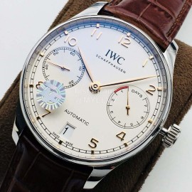 Iwc Zf Factory Sapphire Glass Brown Leather Strap Watch