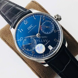 Iwc Zf Factory Sapphire Glass Leather Strap Navy Dial Watch