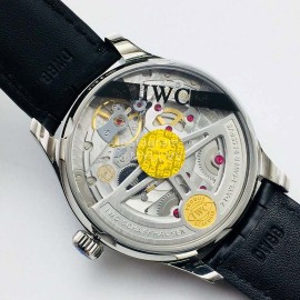 Iwc Zf Factory Sapphire Glass Leather Strap Navy Dial Watch