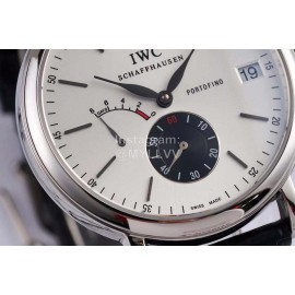 Iwc 316l Fine Steel Case Black Leather Strap Watch