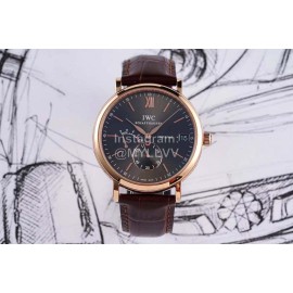 Iwc 316l Fine Steel Case Leather Strap Watch