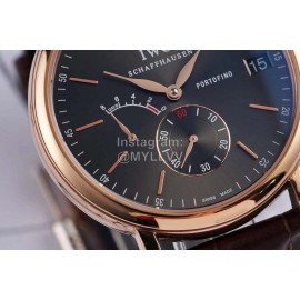 Iwc 316l Fine Steel Case Leather Strap Watch