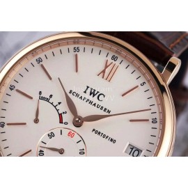 Iwc New 316l Fine Steel Case Leather Strap Watch