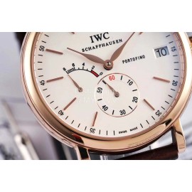 Iwc New 316l Fine Steel Case Leather Strap Watch
