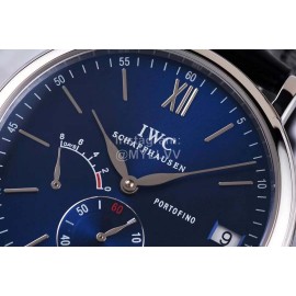 Iwc 316l Fine Steel Case Leather Strap Watch Navy