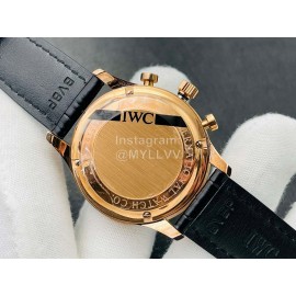 Iwc Zf Factory Classic Leather Strap Coffee Dial Watch