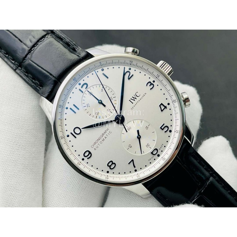 Iwc Zf Factory Classic Leather Strap White Dial Watch
