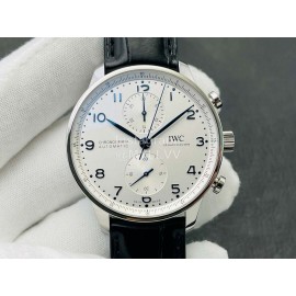 Iwc Zf Factory Classic Leather Strap White Dial Watch