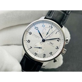 Iwc Zf Factory Classic Leather Strap White Dial Watch