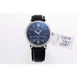 Iwc New Leather Strap 316l Fine Steel Case Watch