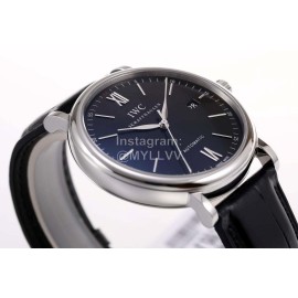 Iwc New Leather Strap 316l Fine Steel Case Watch