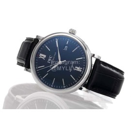 Iwc New Leather Strap 316l Fine Steel Case Watch