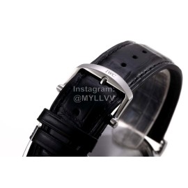 Iwc New Leather Strap 316l Fine Steel Case Watch