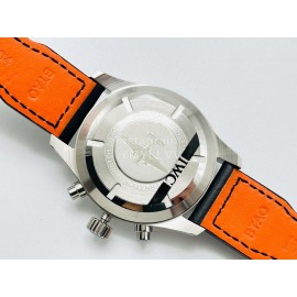 Iwc Zf Factory Leather Strap Black Dial Watch