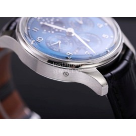 Iwc V9 Factory Leather Strap Blue Dial Multifunctional Watch